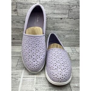 Clarks Cloudsteppers Shoes Womens Size 7.5 Perforated Slip On Comfort Casual